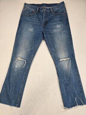 Levis Distressed Denim Jeans W30 Regular Fit Straight Leg Womens